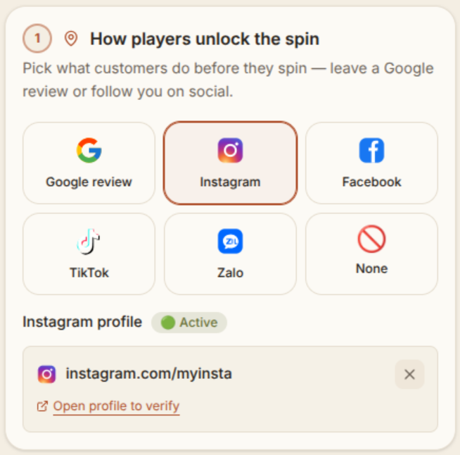 CozyFid setup: choosing what unlocks the game
